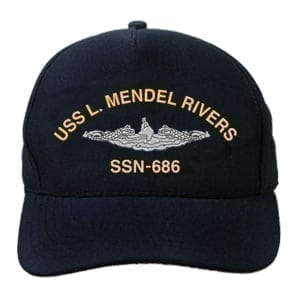 SSN 686 USS L Mendel Rivers Embroidered Hat
