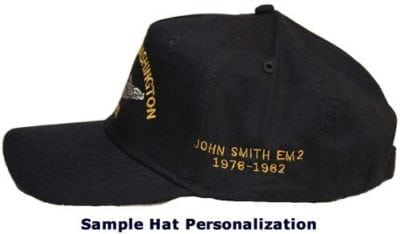 personalized embroidered navy ship or submarine hat