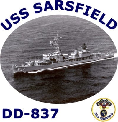 DD 837 USS Sarsfield 2-Sided Photo T Shirt