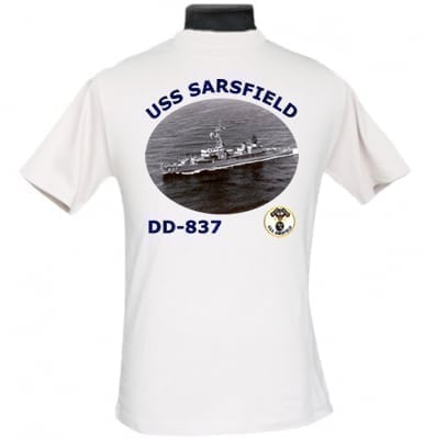 DD 837 USS Sarsfield 2-Sided Photo T Shirt