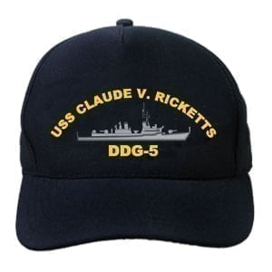 DDG 5 USS Claude V Ricketts Embroidered Hat