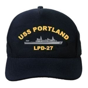 USS PORTLAND  LPD-27  NAVY ANCHOR " EMBROIDERED 2-SIDED SATIN JACKET