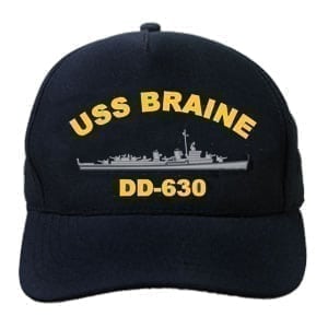 DD 630 USS Braine Embroidered Hat
