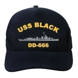DD 666 USS Black Embroidered Hat