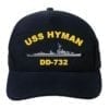 DD 732 USS Hyman Embroidered Hat
