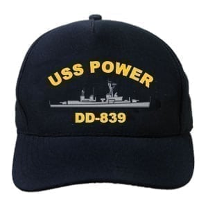DD 839 USS Power Embroidered Hat