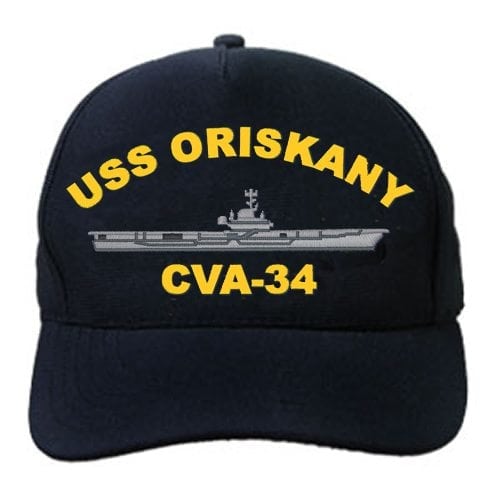USS Oriskany CVA-34 Embroidered Stars & Stripes Baseball Cap Hat  Navy