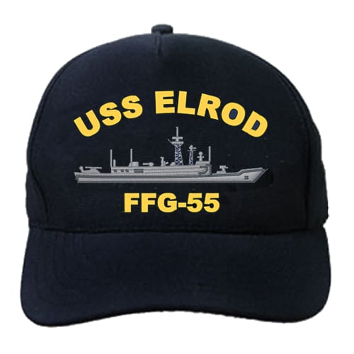 Veteran Owned Business EC USS Elrod FFG-55 HAT Navy Blue 