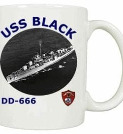 DD 666 USS Black Coffee Mug