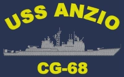 USS Anzio  CG-68  CRUISER Embroidered  2-Sided Blue Satin Jacket