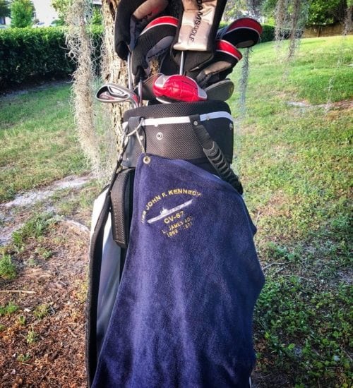 Embroidered Navy Ship Or Submarine Golf Towel