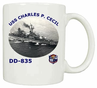 DD 835 USS Charles P Cecil Coffee Mug