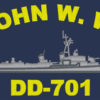 DD 701 USS John W Weeks