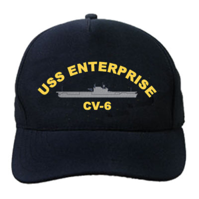 CV 6 USS Enterprise Embroidered Hat