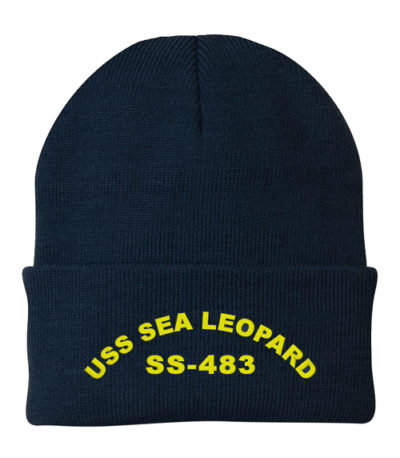 SS 483 USS Sea Leopard Embroidered Winter Watch Cap