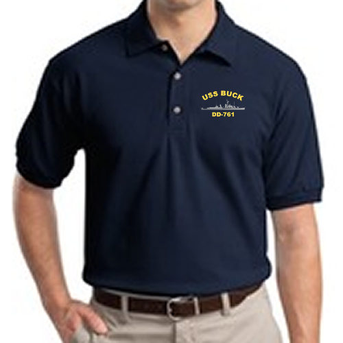DD 761 USS Buck Embroidered Polo Shirt