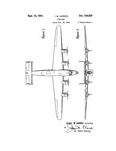 B-24 Bomber Patent Art Side 1