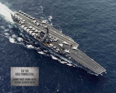 CV 59 USS Forrestal Metal Photo Print