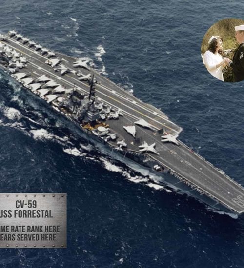 CV 59 USS Forrestal Metal Photo Print 1