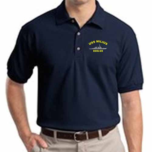 DDG 69 USS Milius Embroidered Polo Shirt