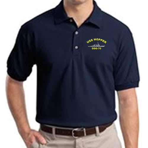 DDG 70 USS Hopper Embroidered Polo Shirt