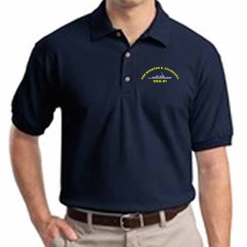 DDG 81 USS Winston S. Churchill Embroidered Polo Shirt