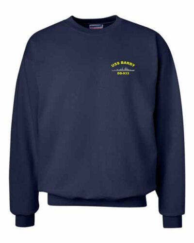 DD 933 USS Barry Embroidered Crewneck Sweatshirt