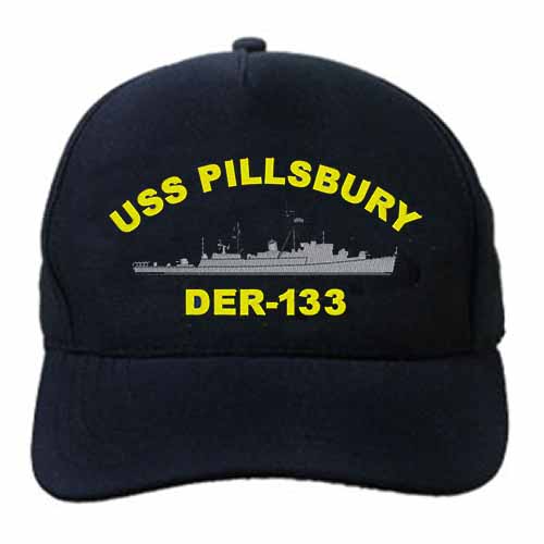 DER 133 USS Pillsbury Embroidered Hat