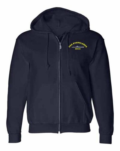 AD 24 USS Everglades Embroidered Zip Up Hoodie Sweatshirt