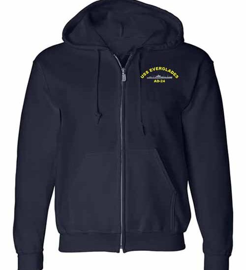 AD 24 USS Everglades Embroidered Zip Up Hoodie Sweatshirt