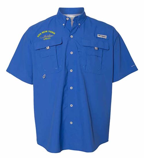 US Navy ship embroidered fishing shirt - large