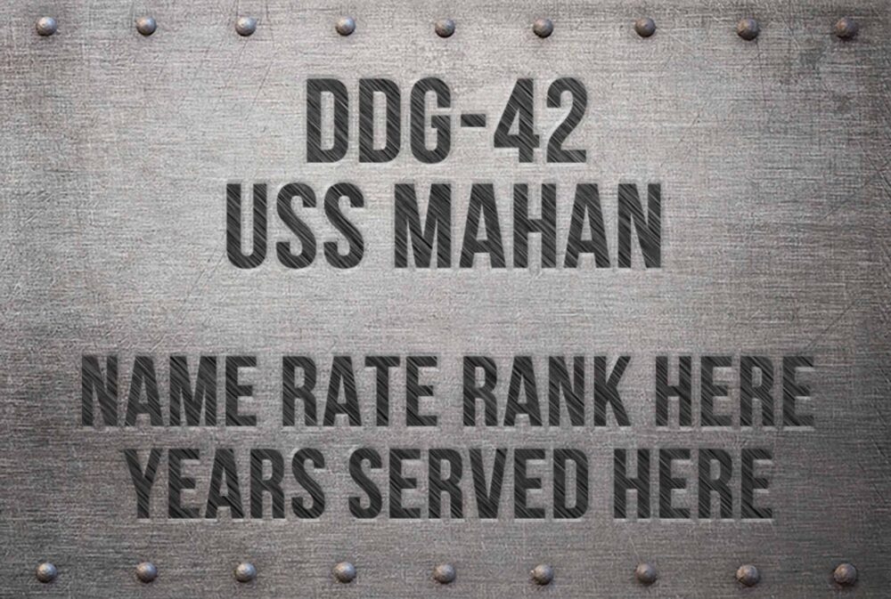 DDG 42 USS Mahan Personalized Photo Print Nameplate